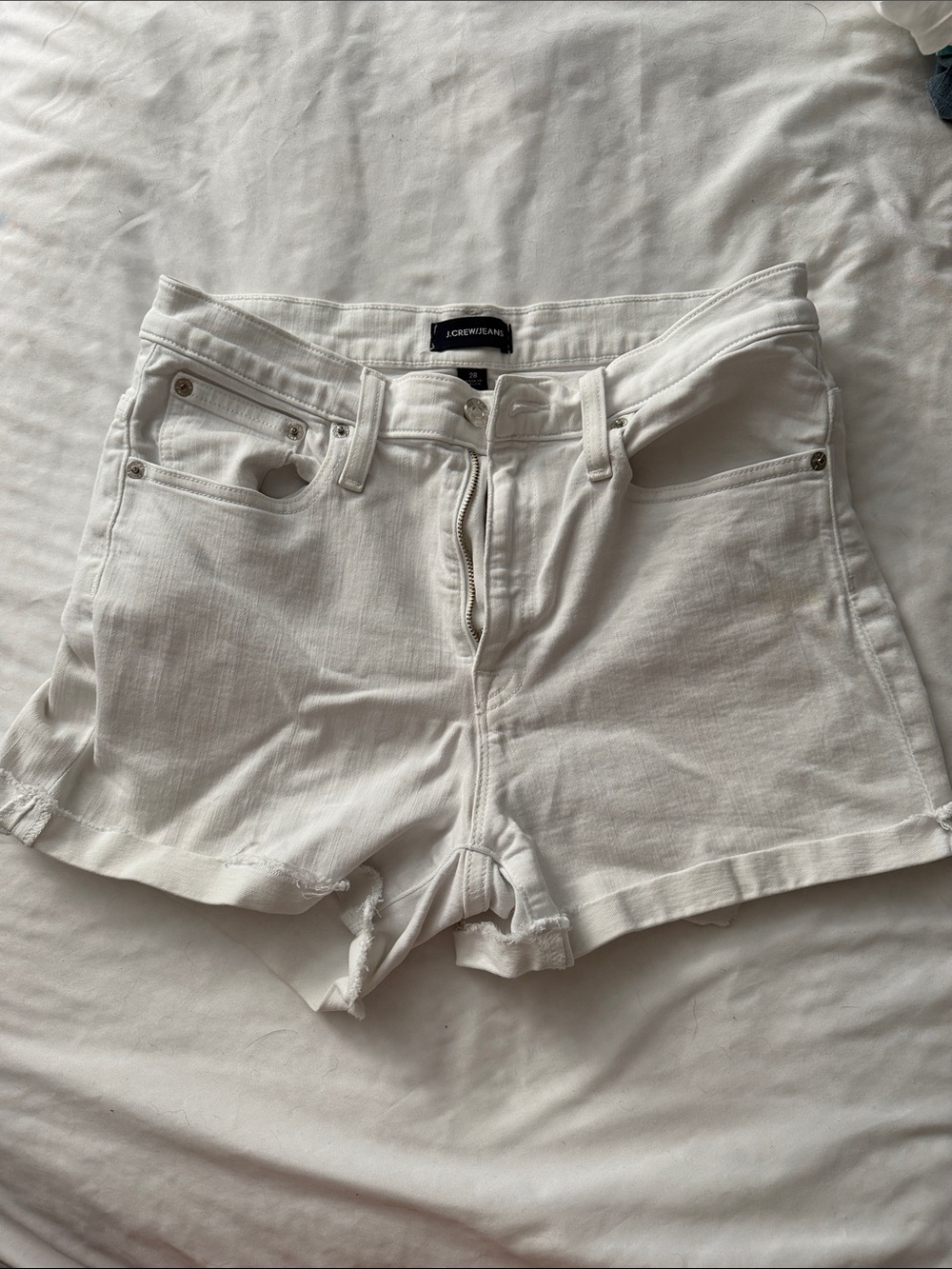 J. Crew White Denim Cutoff Shorts